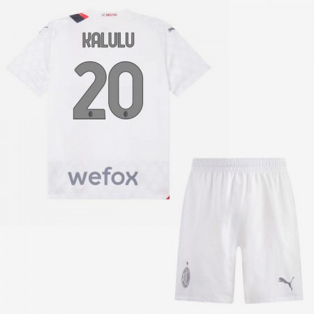 Fotbalový Komplet AC Milán Kalulu 20 Dětské Venkovní 2023-24 Krátký Rukáv (+ trenýrky)